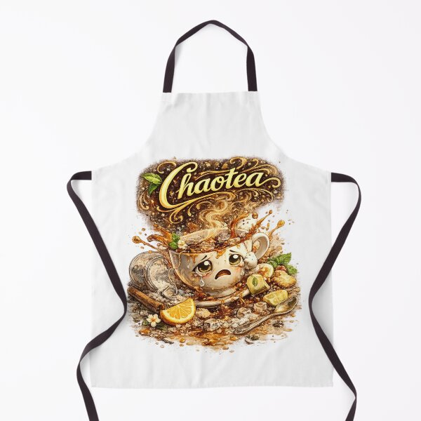 Item preview, Chaotea — Funny Tea Pun Art | Cute Messy Tea Spill Illustration | Chaos Tea Humor Aesthetic Print designed and sold by StrayaDesign.