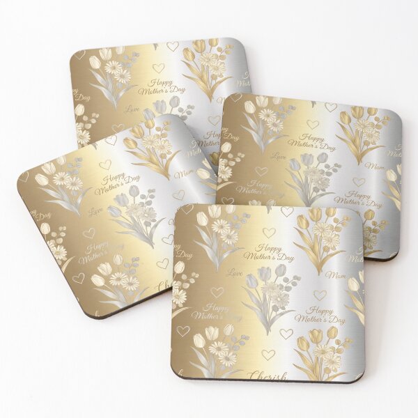 Item preview, Golden Mother’s Day Tulip and Daisy Bouquet Pattern designed and sold by DGtaLrtcom.