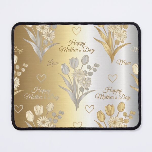 Item preview, Golden Mother’s Day Tulip and Daisy Bouquet Pattern designed and sold by DGtaLrtcom.