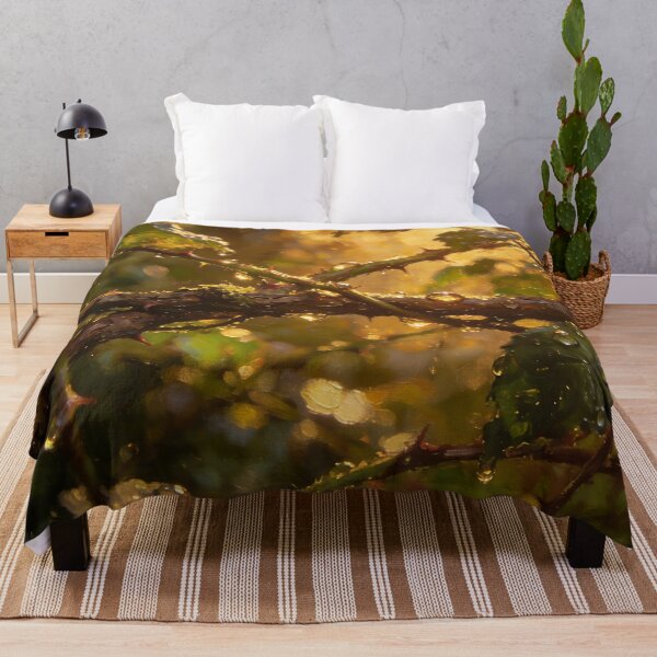 Item preview, Botanical Illustration of Thorny Branches After Rain in Golden Light designed and sold by cr6zym1nd.
