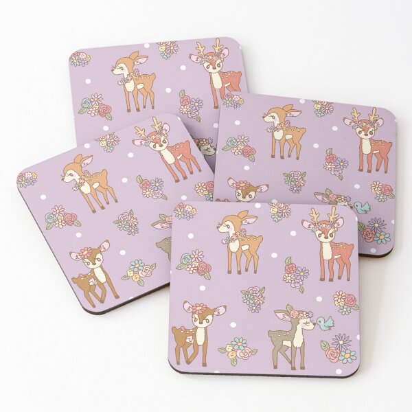 Item preview, Floral Deers in the forest (Pink) designed and sold by HarunaMcDesigns.