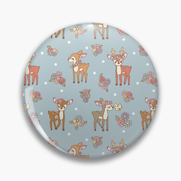 Item preview, Floral Deers in the forest (Blue) designed and sold by HarunaMcDesigns.