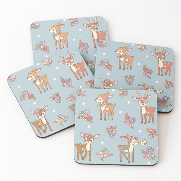 Item preview, Floral Deers in the forest (Blue) designed and sold by HarunaMcDesigns.