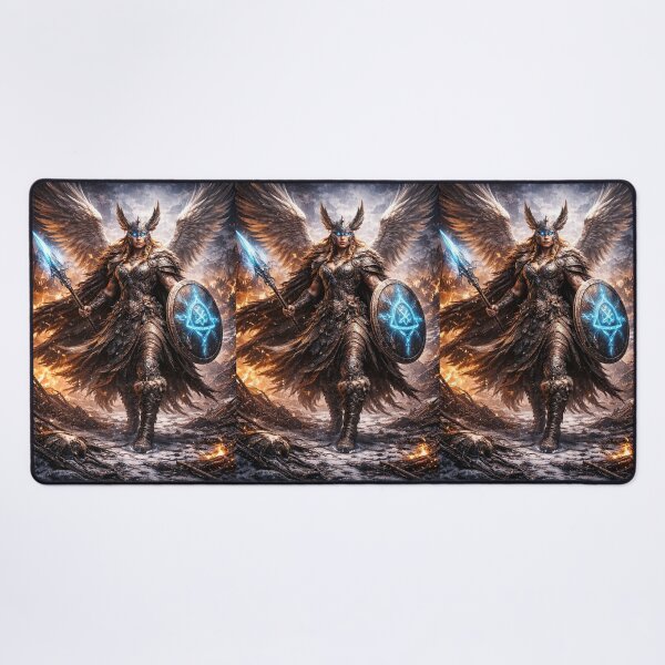 Item preview, Epic Norse Valkyrie Warrior Art – Mythical Viking Goddess with Wings, Fantasy Battle Shieldmaiden, Nordic Mythology Wall Art designed and sold by Dominik1994.