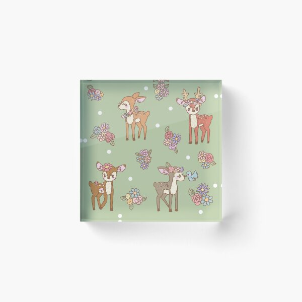 Item preview, Floral Deers in the forest (Green) designed and sold by HarunaMcDesigns.