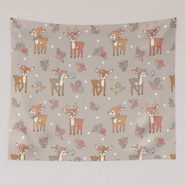 Item preview, Floral Deers in the forest (Brown) designed and sold by HarunaMcDesigns.
