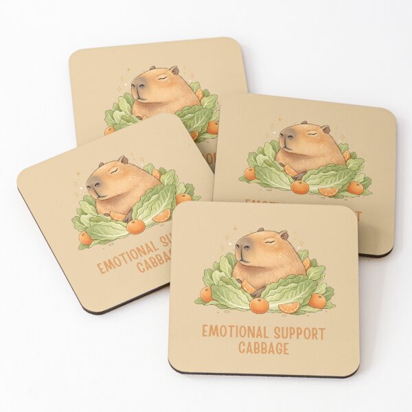Item preview, Emotional Support Cabbage Capybara designed and sold by draft & digital.