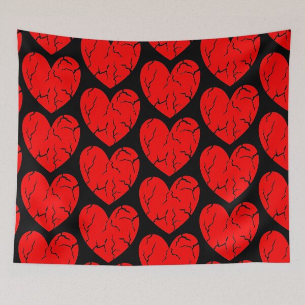 Item preview, Stylized Red Heart with Creative Drip Teeth Pattern Silhouette designed and sold by RS4you.