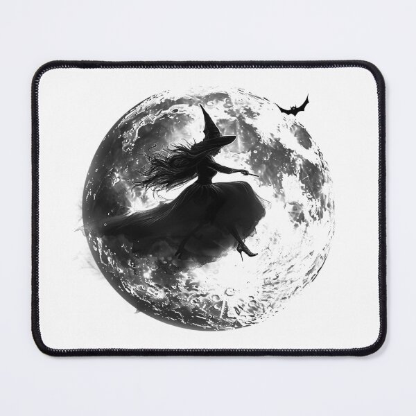Item preview, Witch Walking on Full Moon – Gothic Witchcore Art designed and sold by inkoutninja.