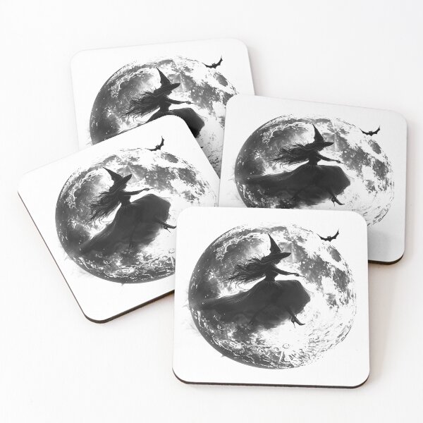 Item preview, Witch Walking on Full Moon – Gothic Witchcore Art designed and sold by inkoutninja.