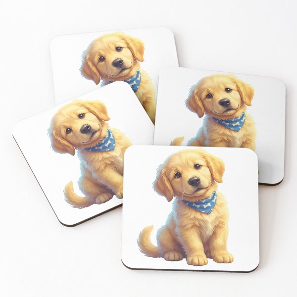 Item preview, Stay Golden - Fluffy Golden Retriever Puppy Sticker designed and sold by brandByLea.