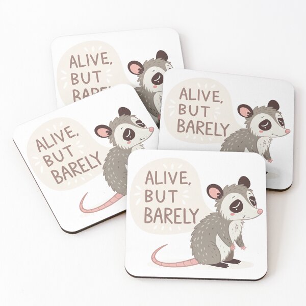 Item preview, Alive, But Barely – Relatable Opossum Illustration designed and sold by Erik Visnievskij.