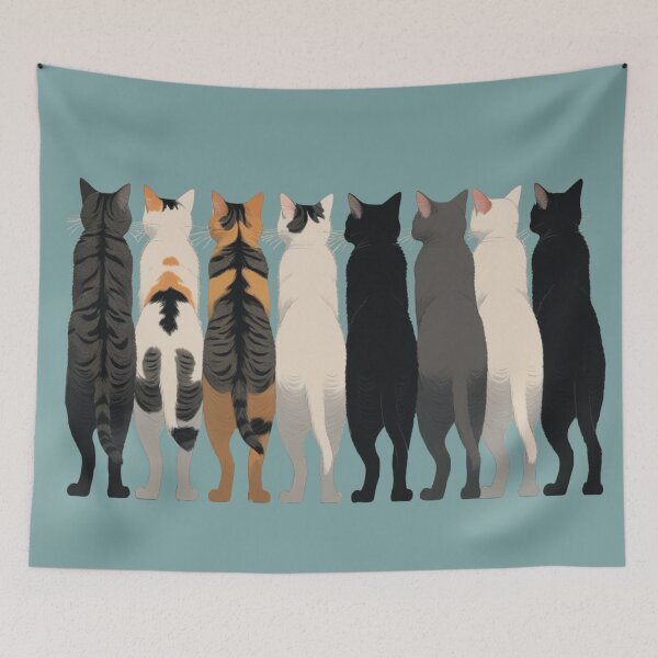 Item preview, Monochrome Crowd Cats — Tight Line Illustration MofuGyu Crowd Cats Collection designed and sold by LEO'S CREATURE　れおずくりーちゃー.
