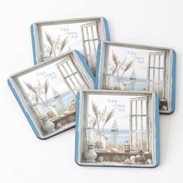 Item preview, Happy Birthday With A Nostalgic Seaview Window designed and sold by hurmerinta.