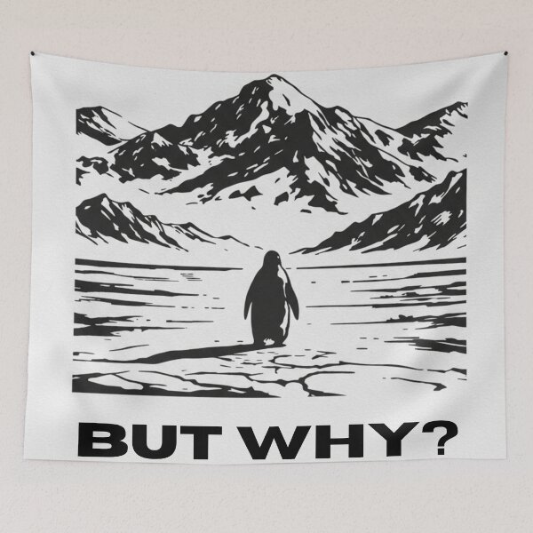 Item preview, But why? - Nihilist Penguin Art Board Print designed and sold by FestivityFinds.