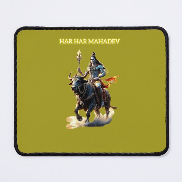 Item preview, हर हर महादेव | नंदी पर सवार भोलेनाथ | Shiva on Nandi | Mahadev Devotional designed and sold by VeenaArtStudio.