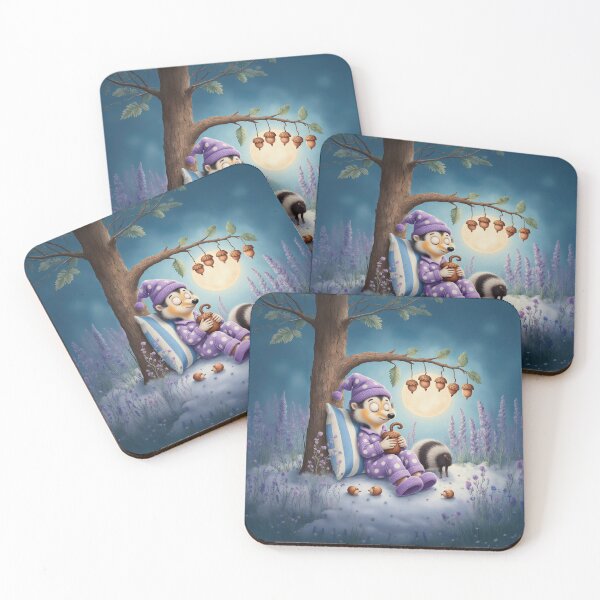 Item preview, Sweet Moonlight Nap – Whimsical Hedgehog Dreaming Under the Moon designed and sold by Whimsical Hug.
