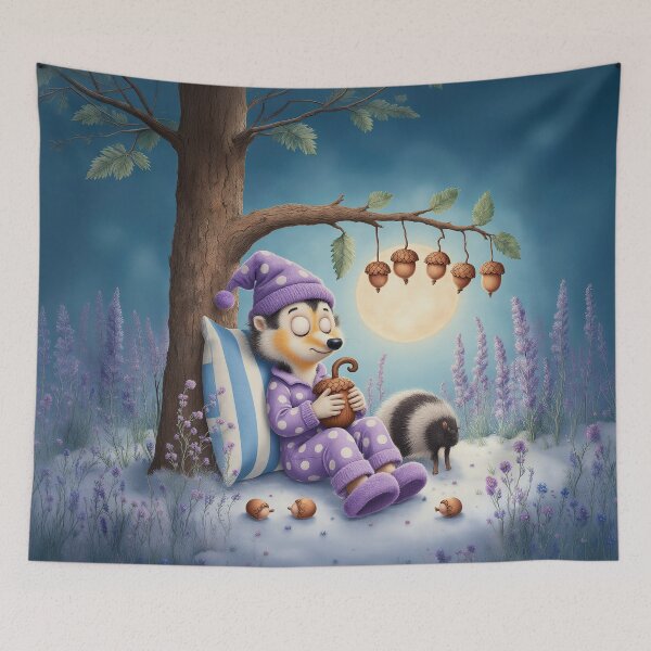 Item preview, Sweet Moonlight Nap – Whimsical Hedgehog Dreaming Under the Moon designed and sold by Whimsical Hug.