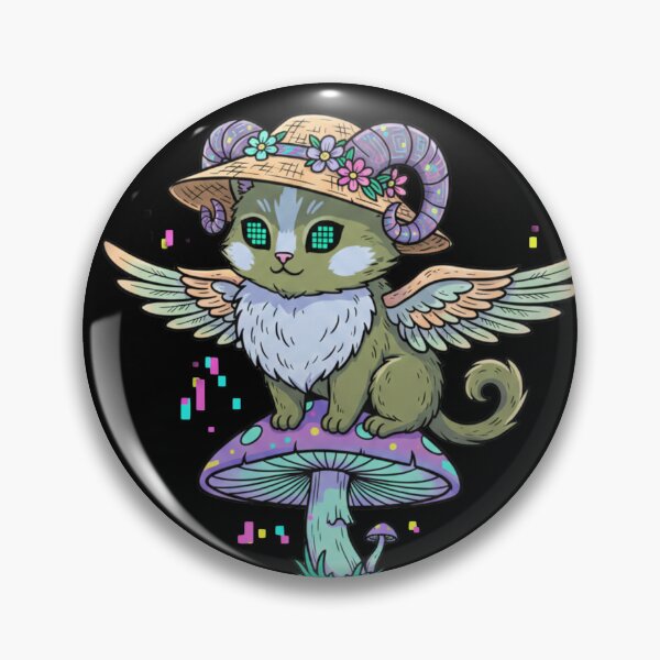 Item preview, Cyberpunk Cottagecore Cat Wizard on Mushroom - Psychedelic Glitch Art designed and sold by TSE DESIGN.