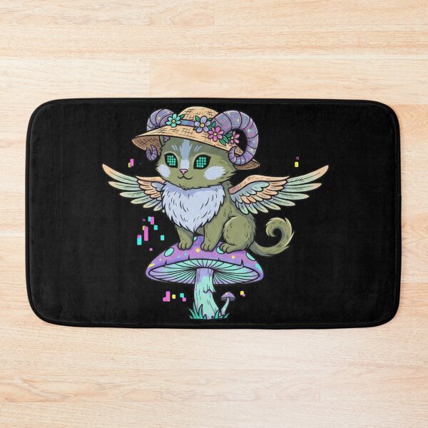 Item preview, Cyberpunk Cottagecore Cat Wizard on Mushroom - Psychedelic Glitch Art designed and sold by TSE DESIGN.