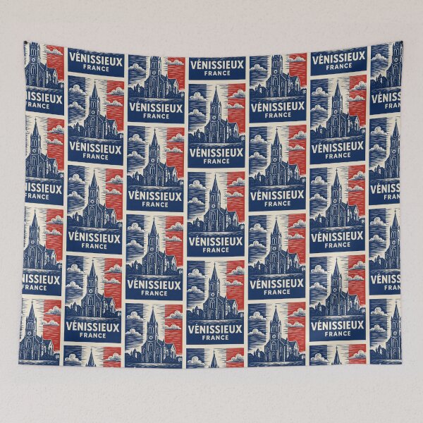 Item preview, Venissieux France Linocut Style  designed and sold by Thistle-TShop.