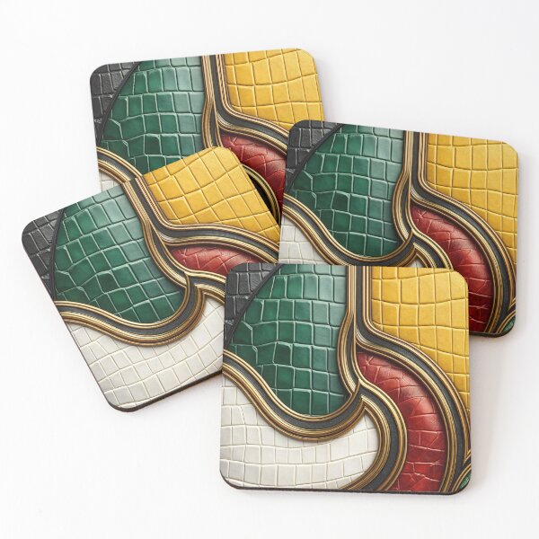Item preview, Colorblock Croc Leather designed and sold by Kaleidoscope Print.