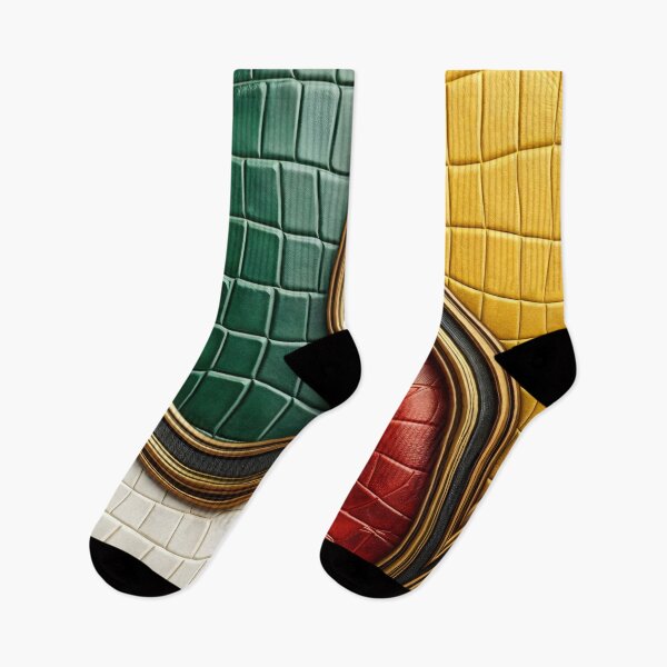 Item preview, Colorblock Croc Leather designed and sold by Kaleidoscope Print.