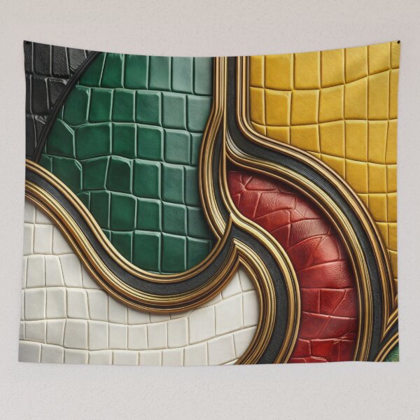 Item preview, Colorblock Croc Leather designed and sold by Kaleidoscope Print.