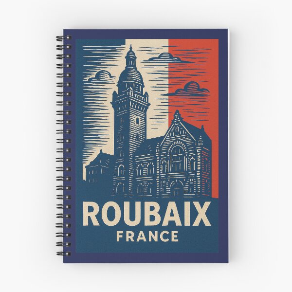 Item preview, Roubaix France Linocut Style  designed and sold by Thistle-TShop.