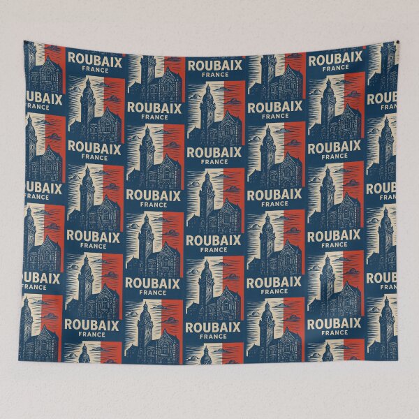 Item preview, Roubaix France Linocut Style  designed and sold by Thistle-TShop.