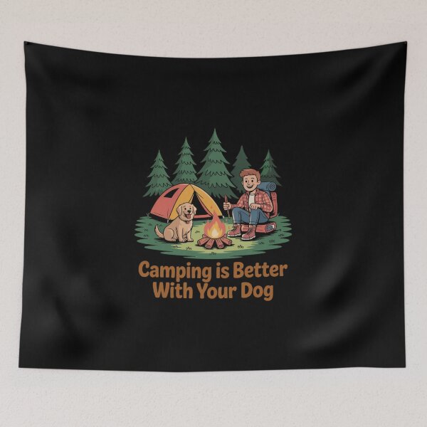 Item preview, Camping is Best With Your Dog - Young Dog Design designed and sold by Peter Stawicki.