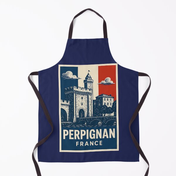 Item preview, Perpignan France Linocut Style designed and sold by Thistle-TShop.