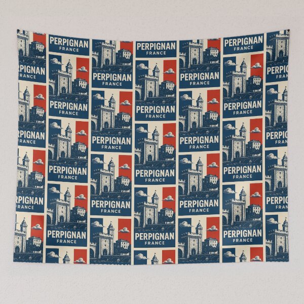 Item preview, Perpignan France Linocut Style  designed and sold by Thistle-TShop.