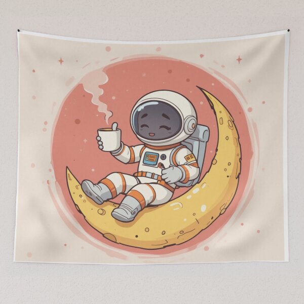 Item preview, Chill Astronaut Coffee on the Moon designed and sold by PixelVibe782.