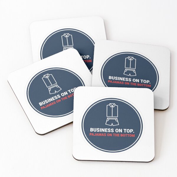 Item preview, Funny Business on Top Pajamas on Bottom Remote Work Sticker designed and sold by ZYNORAworld.
