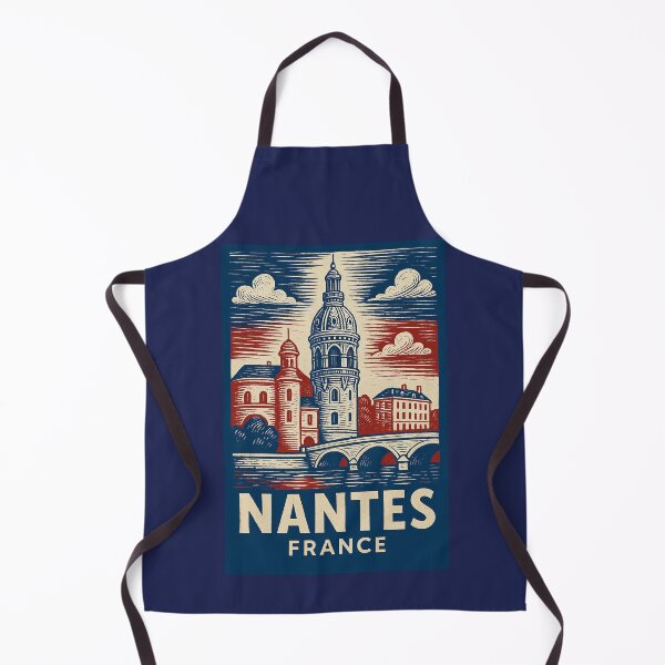 Item preview, Nantes France Linocut Style designed and sold by Thistle-TShop.