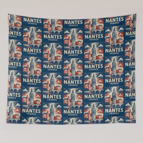 Item preview, Nantes France Linocut Style  designed and sold by Thistle-TShop.