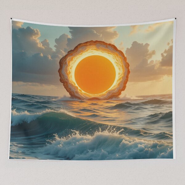 Item preview, Fried Egg Sun Over the Ocean designed and sold by PixelVibe782.