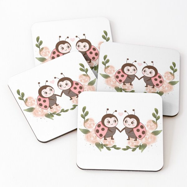 Item preview, Cute Spring Ladybugs in Love Floral Illustration designed and sold by MoonlightEleven.