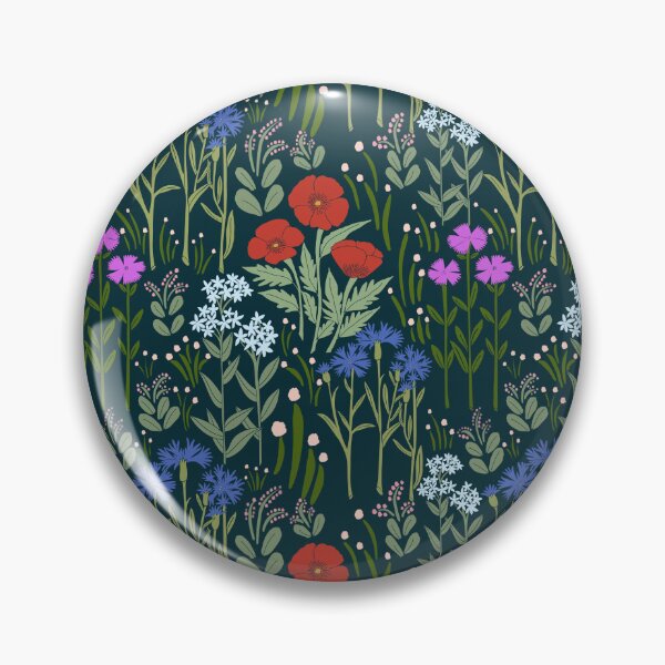 Item preview, Midnight Wildflower Garden Storybook Floral Pattern Design designed and sold by DColourMuse.