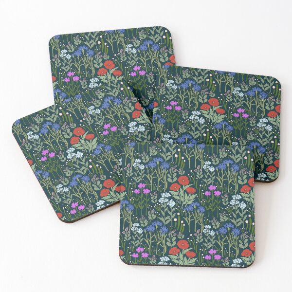 Item preview, Midnight Wildflower Garden Storybook Floral Pattern Design designed and sold by DColourMuse.