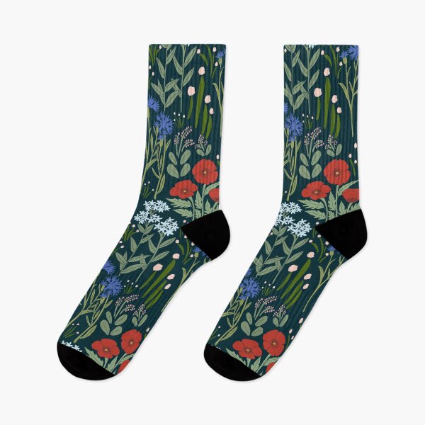 Item preview, Midnight Wildflower Garden Storybook Floral Pattern Design designed and sold by DColourMuse.