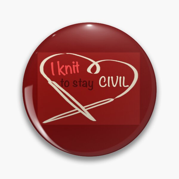 Item preview, I Knit to Stay Civil – Cozy Knitting Quote (Red Version) designed and sold by ArtyWares.