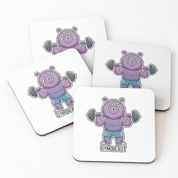Item preview, Cute Strange Alien Gym Lover with purple color doing Workout designed and sold by Berlin-D-Prs.