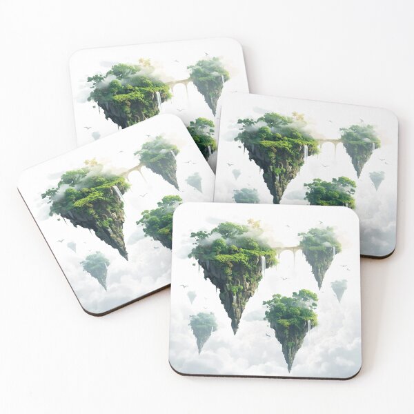 Item preview, Fantasy Skyscape Artwork – Sparkling Birds & Cloud Waterfalls designed and sold by catcurio.
