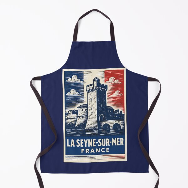 Item preview, La Seyne-sur-Mer France Linocut Style  designed and sold by Thistle-TShop.