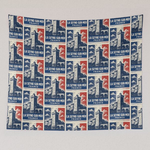 Item preview, La Seyne-sur-Mer France Linocut Style  designed and sold by Thistle-TShop.