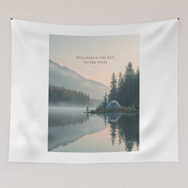 Item preview, Stillness is the Key Lakeside Camping T-Shirt | Serene Nature Art designed and sold by Falconwolf.