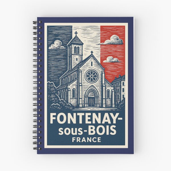 Item preview, Fontenay-sous-Bois France Linocut Style  designed and sold by Thistle-TShop.