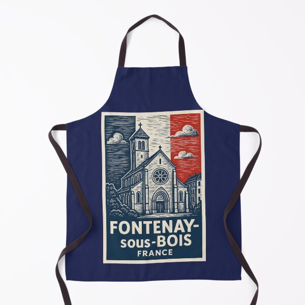 Item preview, Fontenay-sous-Bois France Linocut Style designed and sold by Thistle-TShop.